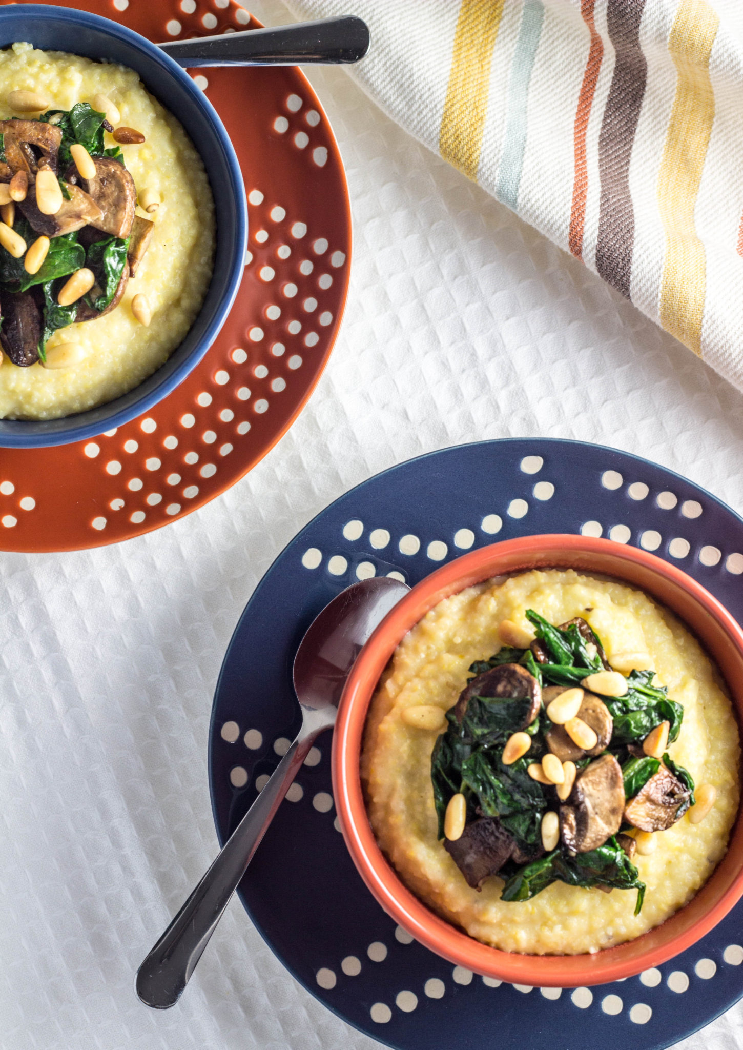 Creamy Polenta with Mushrooms and Spinach – Wee Little Vegans