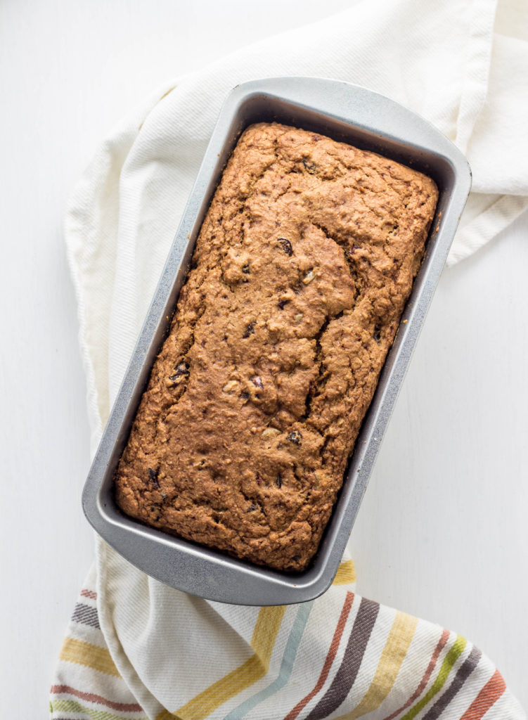 Fruit & Nut Breakfast Quick Bread- Vegan and Whole Grain 