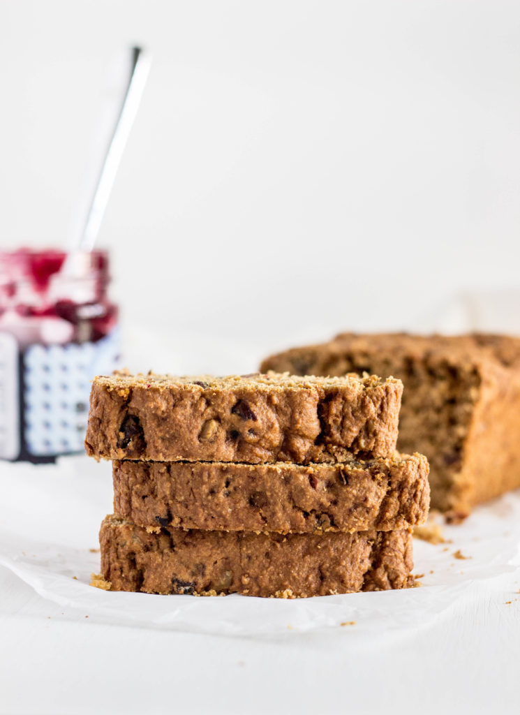 Fruit & Nut Breakfast Quick Bread- Vegan and Whole Grain 