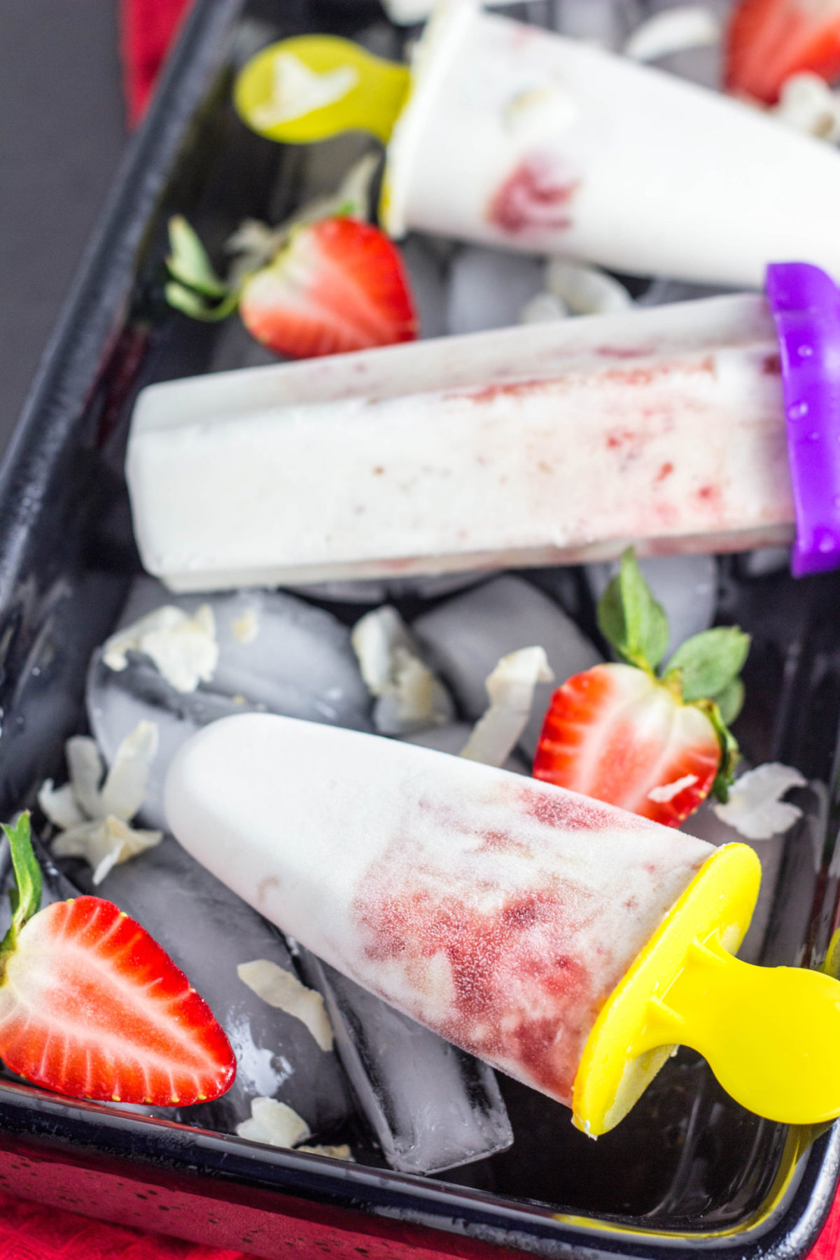 Strawberry Coconut Cream Popsicles