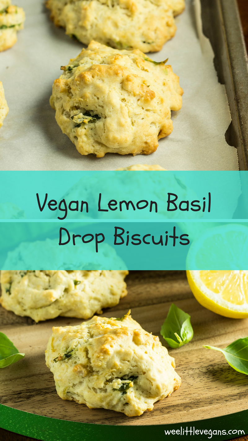 Vegan Lemon Basil Drop Biscuits 