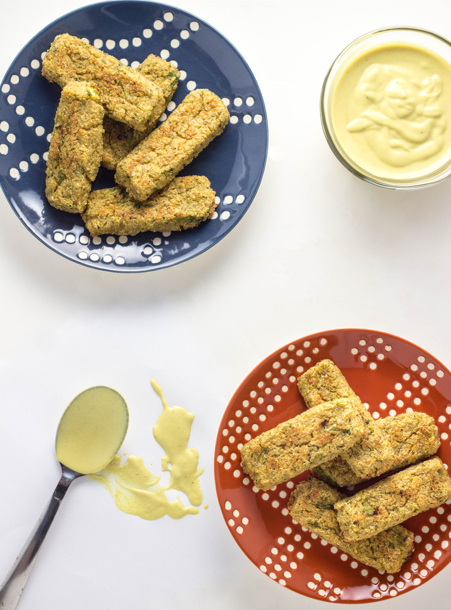 Broccoli Quinoa Sticks with Cashew Cheese Dipping Sauce