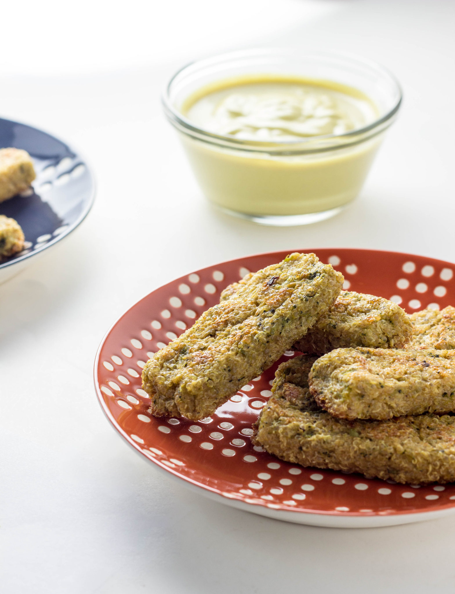 Broccoli Quinoa Sticks with Cashew Cheese Dipping Sauce