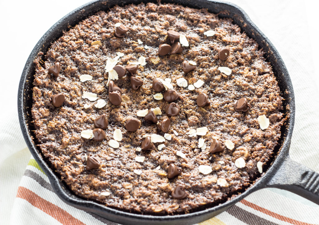 Chocolate Chip Oatmeal Skillet Cookie 