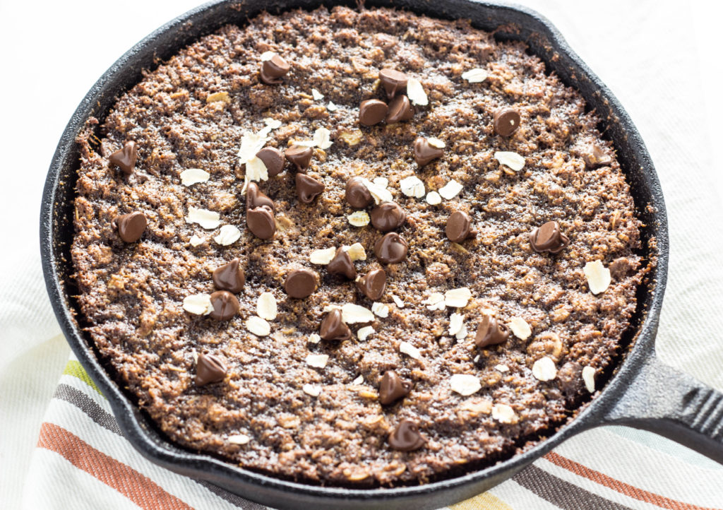 Oatmeal Chocolate Chip Cast Iron Skillet Cookie Recipe - About a Mom