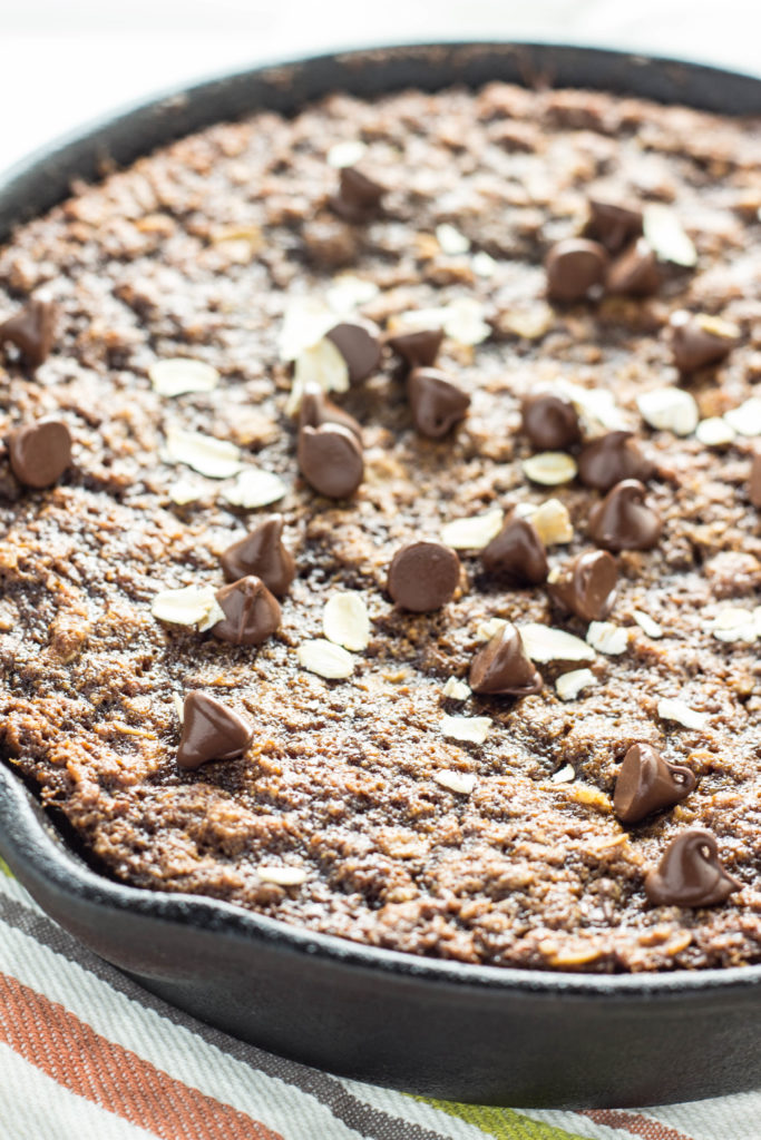 Oatmeal Chocolate Chip Cast Iron Skillet Cookie Recipe - About a Mom