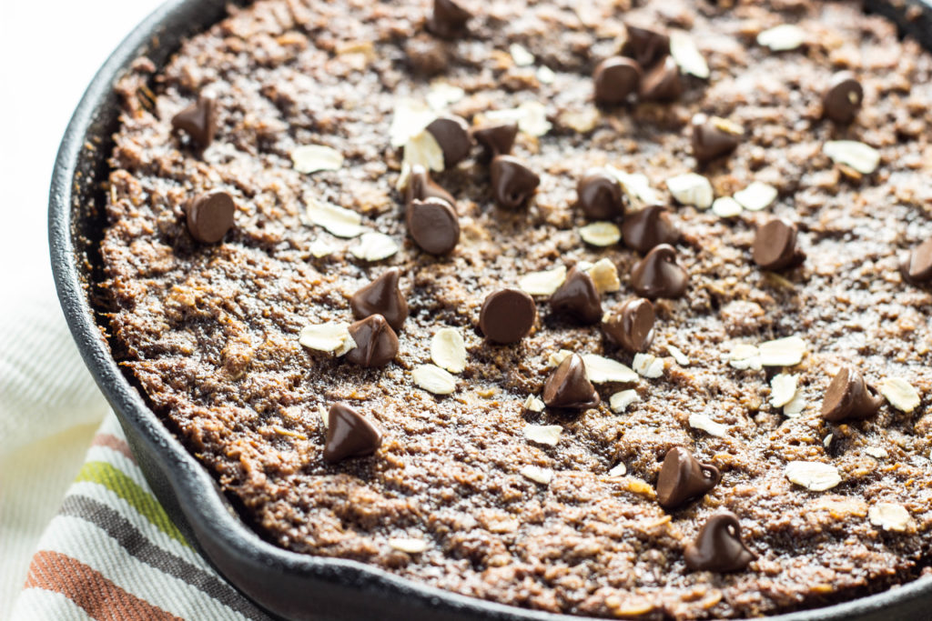 Chocolate Chip Oatmeal Skillet Cookie 