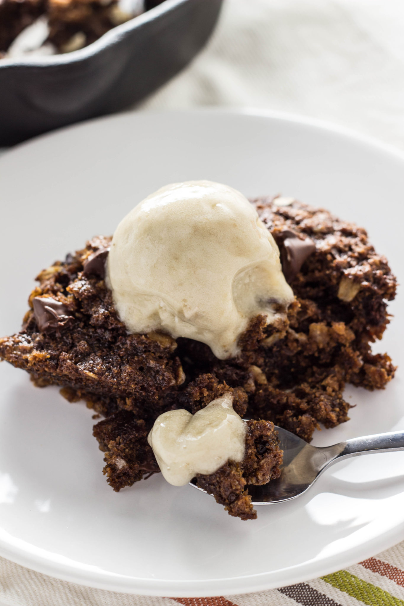 Chocolate Chip Oatmeal Skillet Cookie