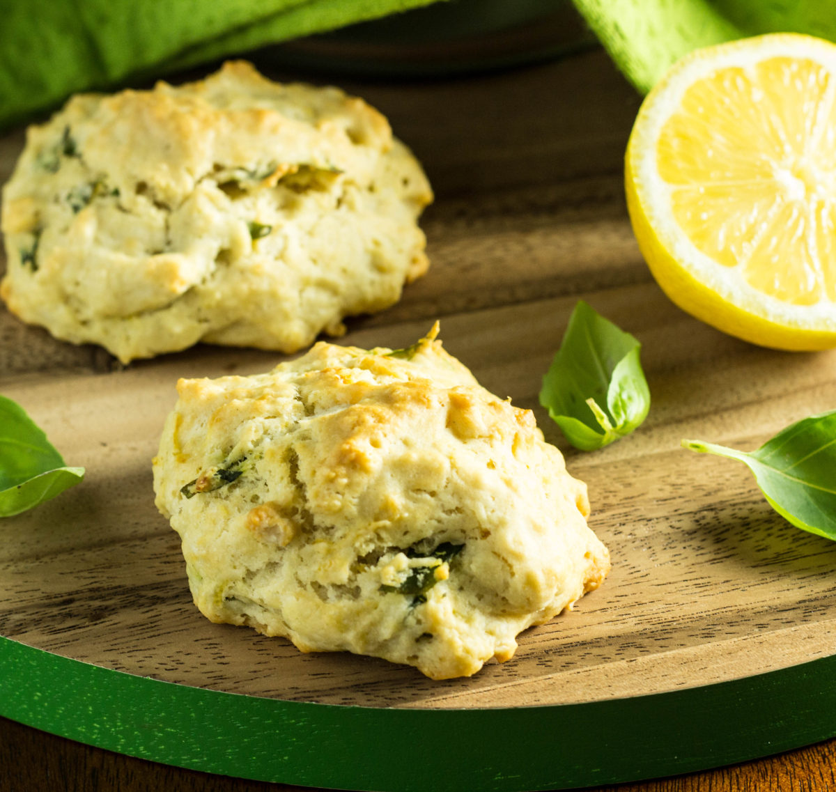 Lemon Basil Drop Biscuits 