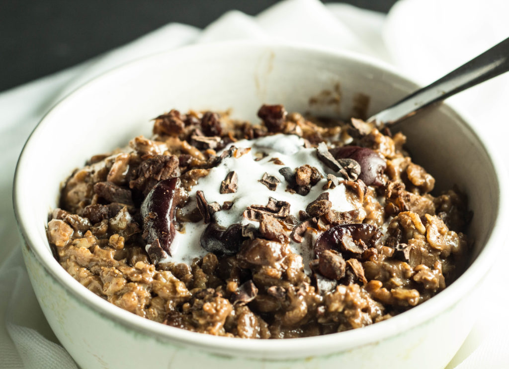 Black Forest Cake Oatmeal-Naturally Sweetened