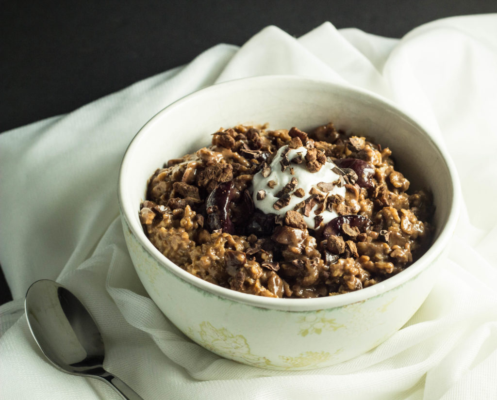 Black Forest Cake Oatmeal-Naturally Sweetened