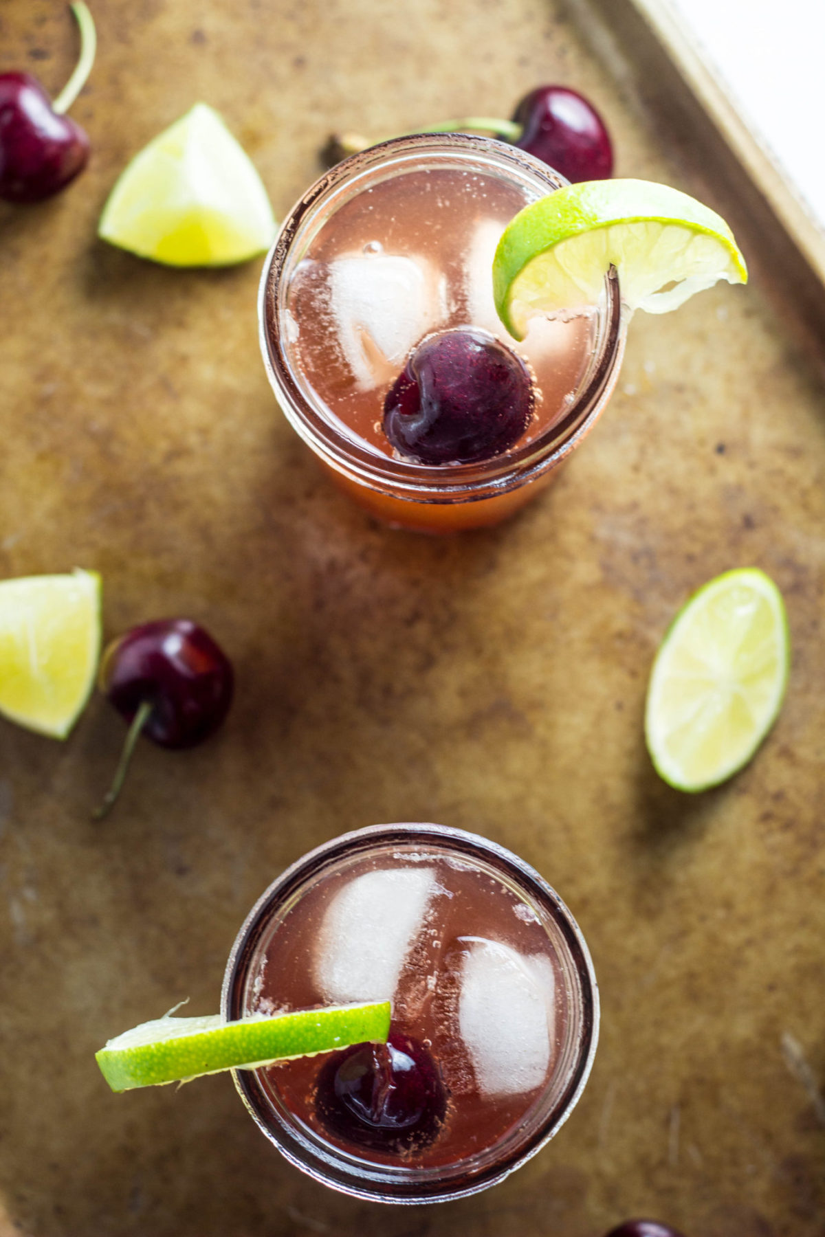 Kid Friendly Cherry Lime Spritzer - no refined sugar