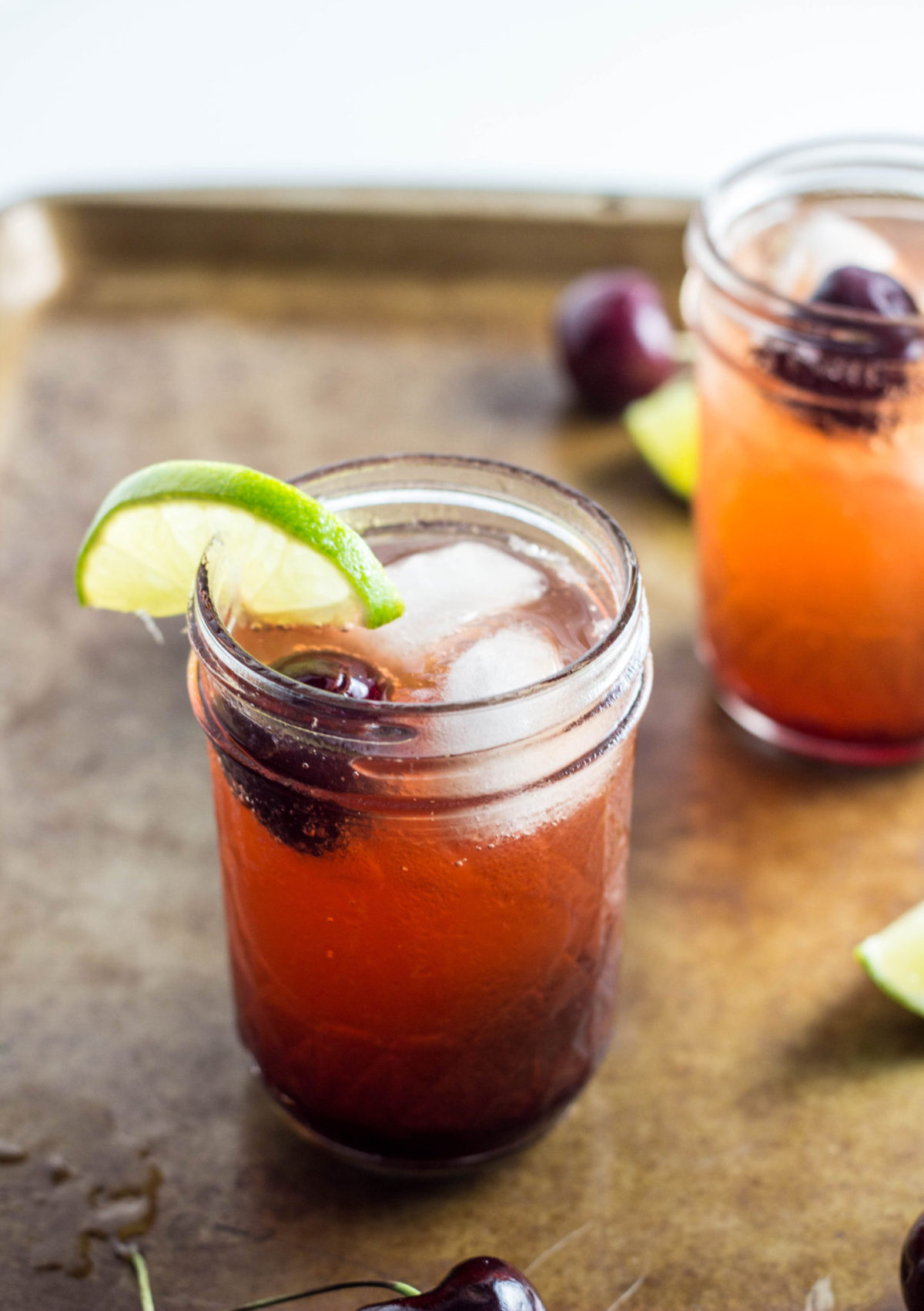 Kid Friendly Cherry Lime Spritzer - no refined sugar