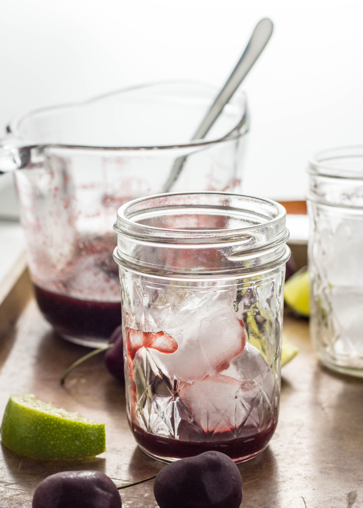 Kid Friendly Cherry Lime Spritzer - no refined sugar