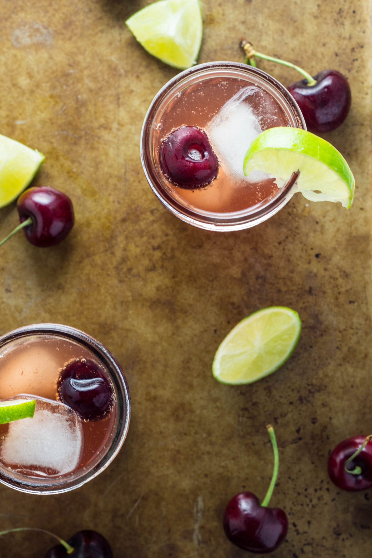 Kid Friendly Cherry Lime Spritzer - no refined sugar