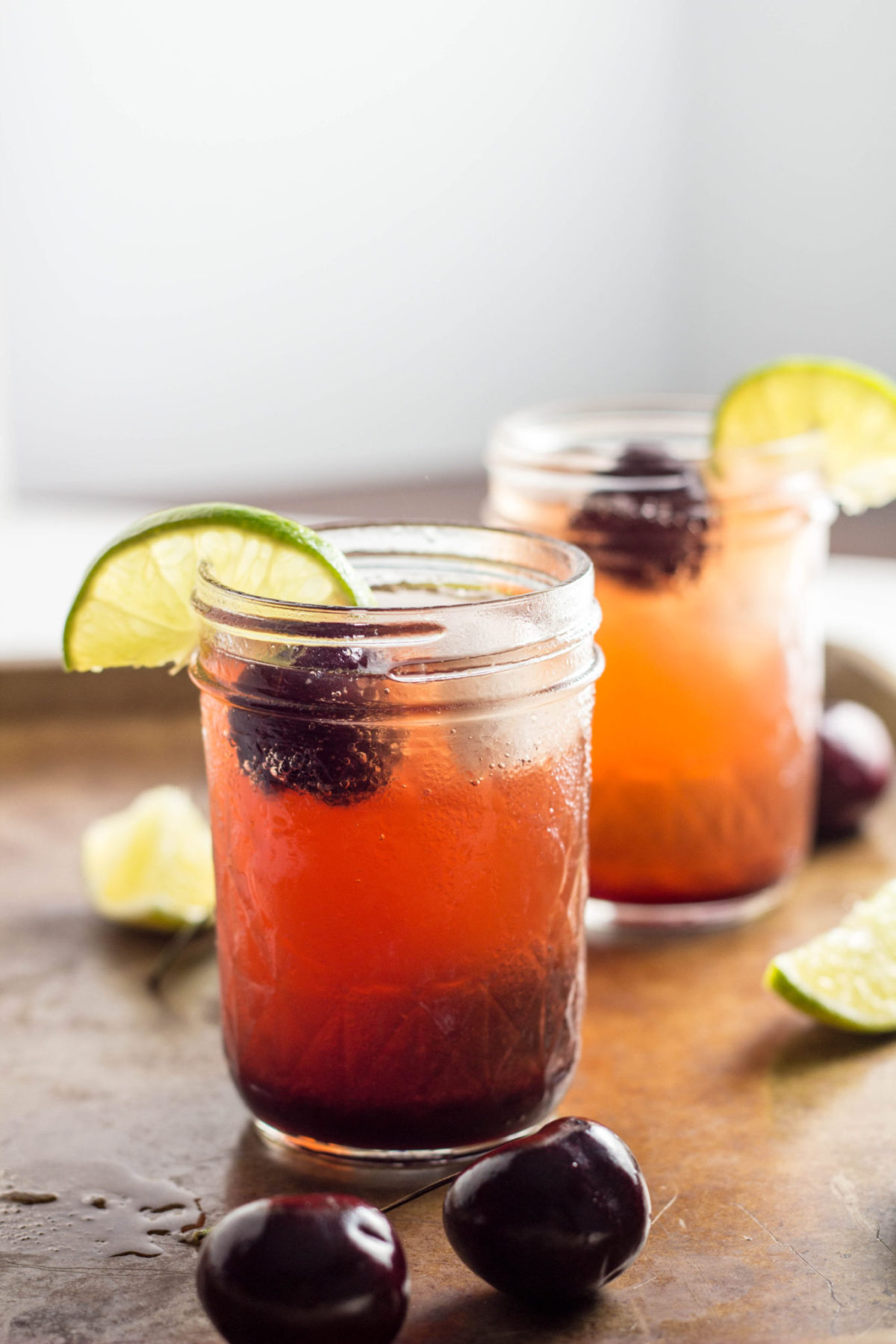 Kid Friendly Cherry Lime Spritzer - no refined sugar