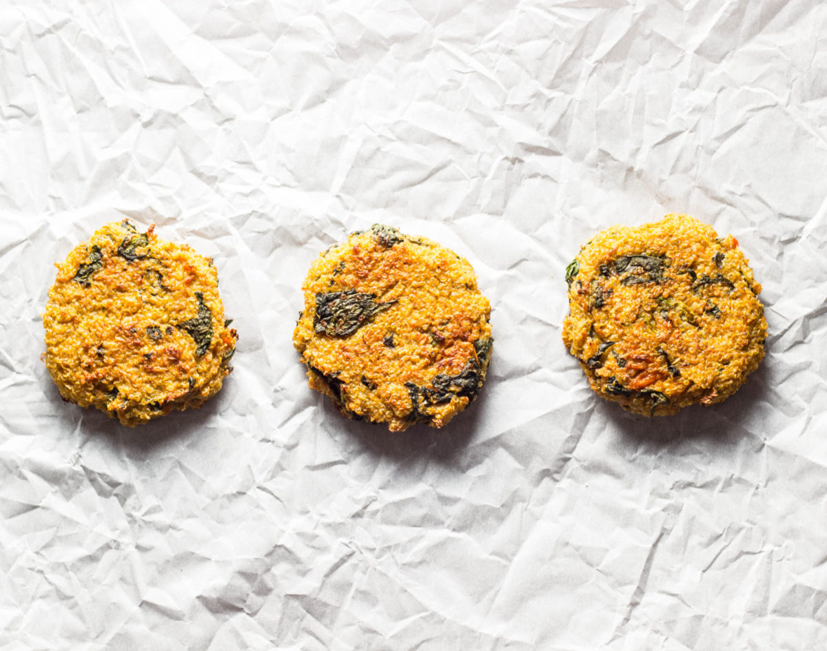 Sweet Potato Spinach Quinoa Burgers 