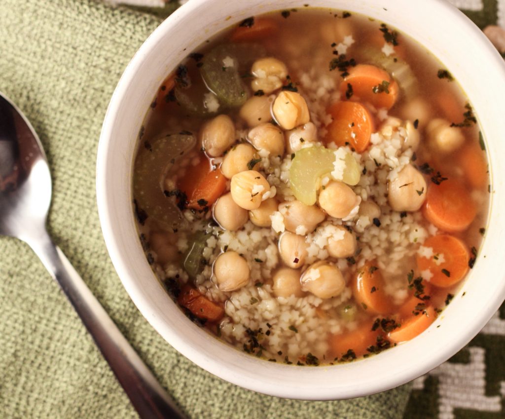 Vegan Chickpea and Stars Soup 