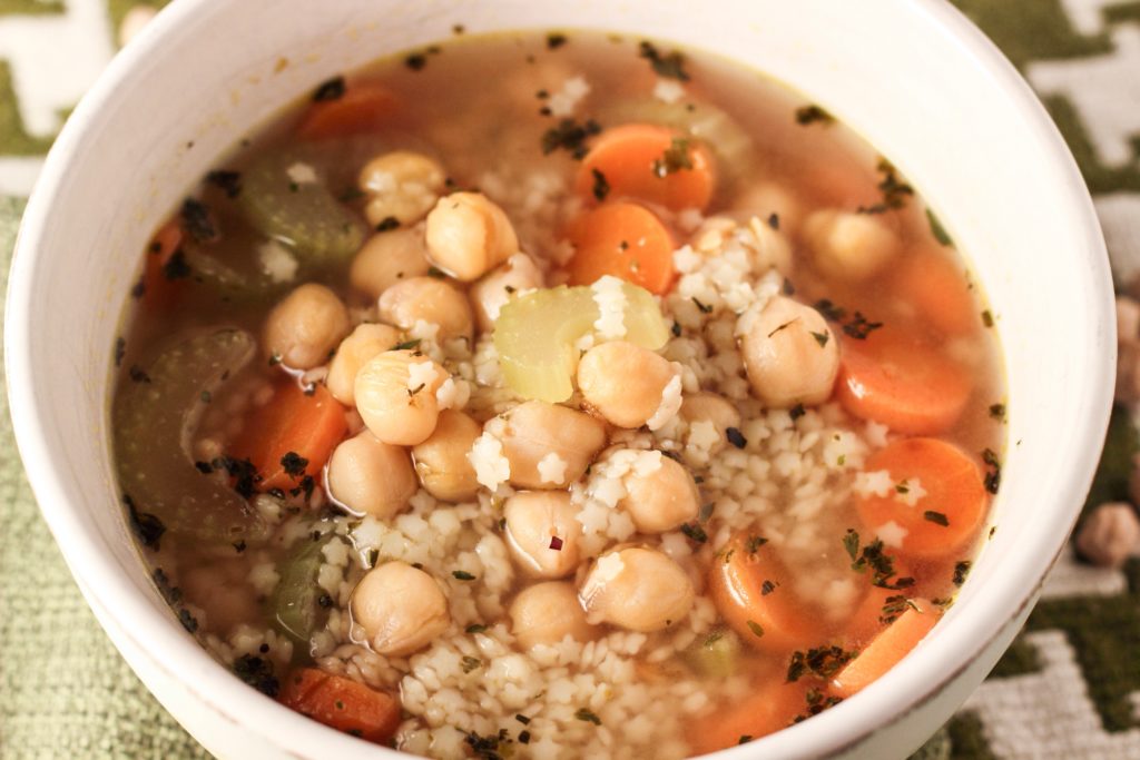 Vegan Chickpea and Stars Soup