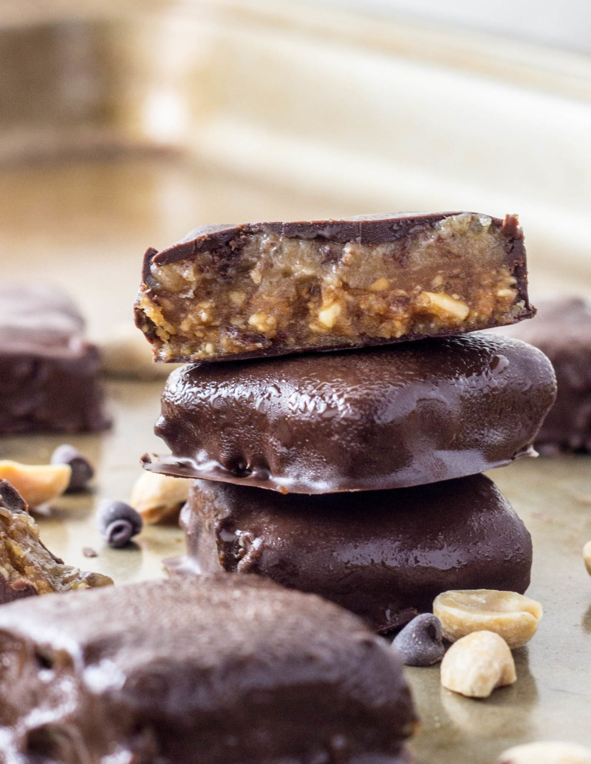 Vegan Peanut Butter Snickers Bites