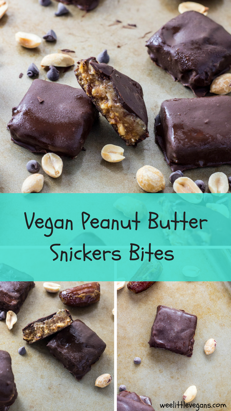 Vegan Peanut Butter Snickers Bites 