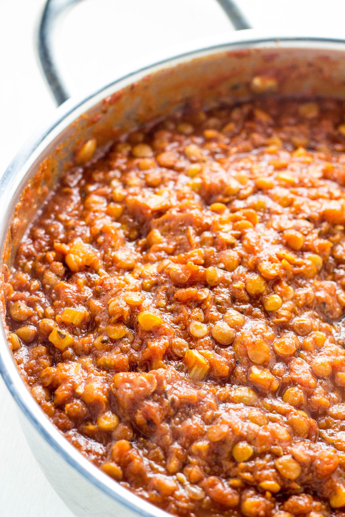 Vegan Lentil Bolognese close up