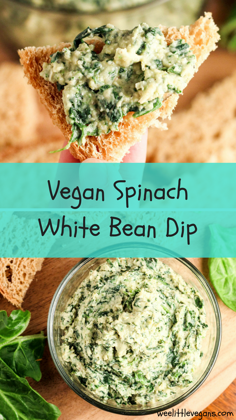 Vegan Spinach Whit Bean Dip Pinterest Image