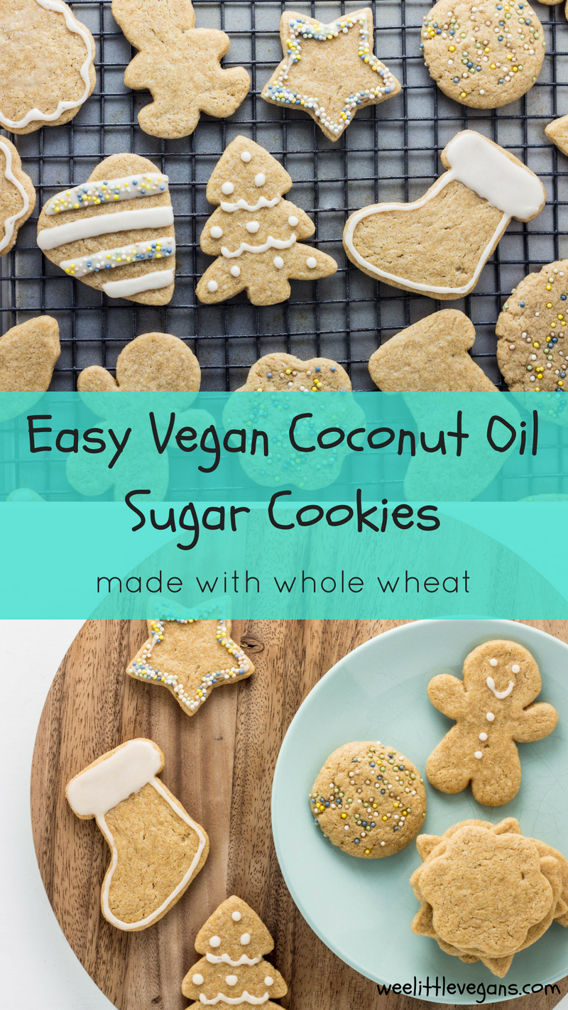 Easy Vegan Coconut Oil Sugar Cookies Pinterest image