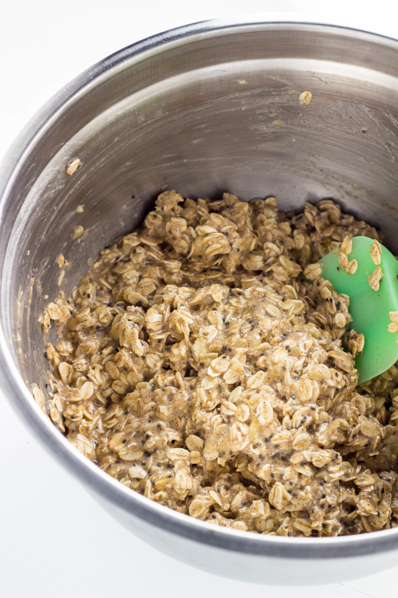 Oat mixture for oatmeal cups in a bowl. 