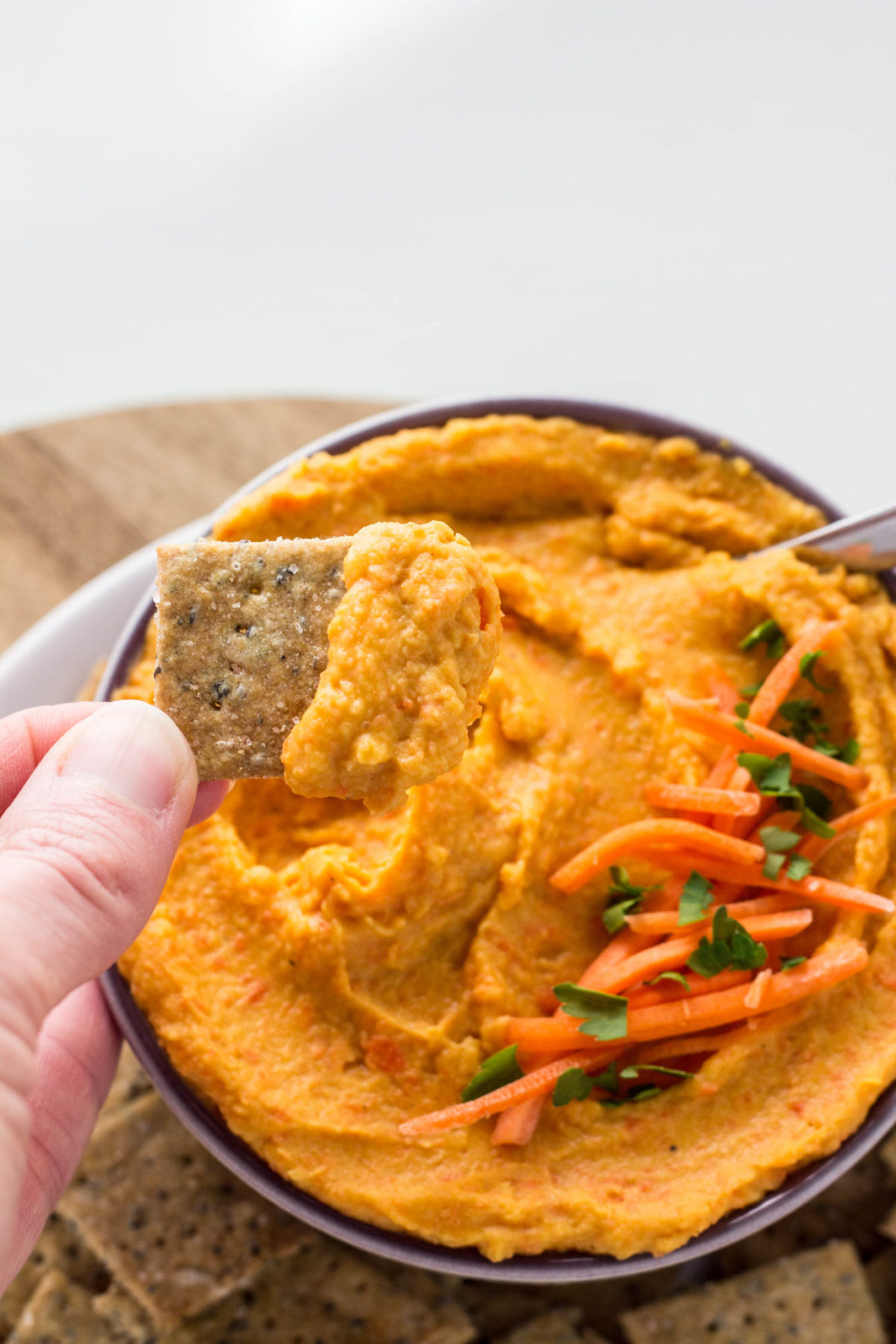 Roasted Carrot Garlic White Bean Dip