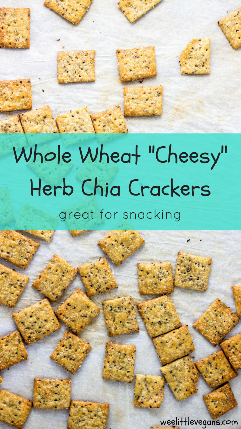 Whole Wheat "Cheesy" Herb Chia Crackers 