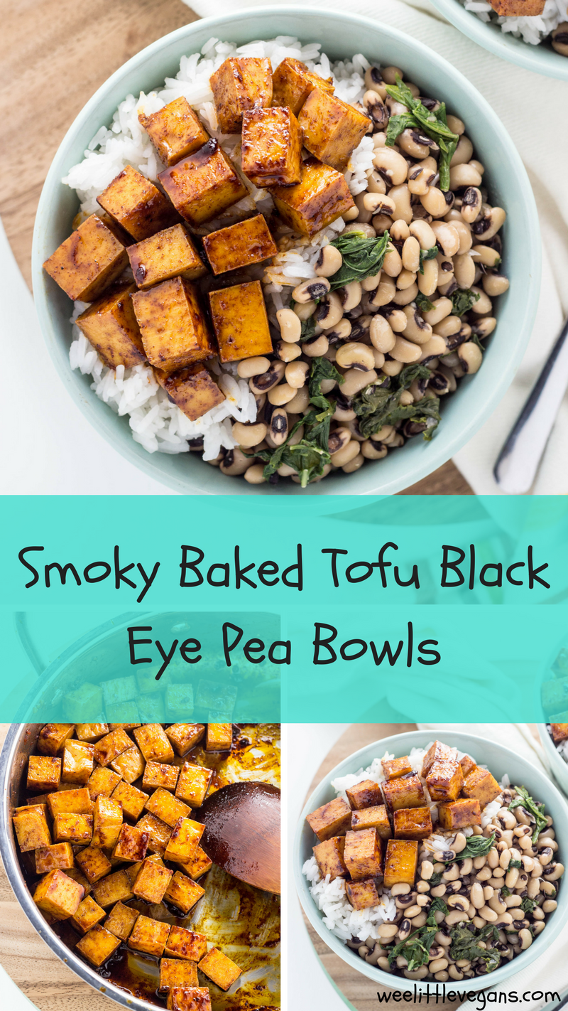 Smoky Baked Tofu Black Eye Pea Bowls 