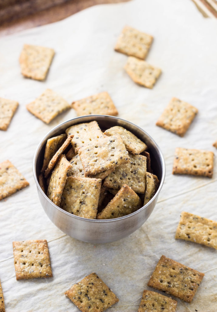 Whole Wheat "Cheesy" Herb Chia Crackers 