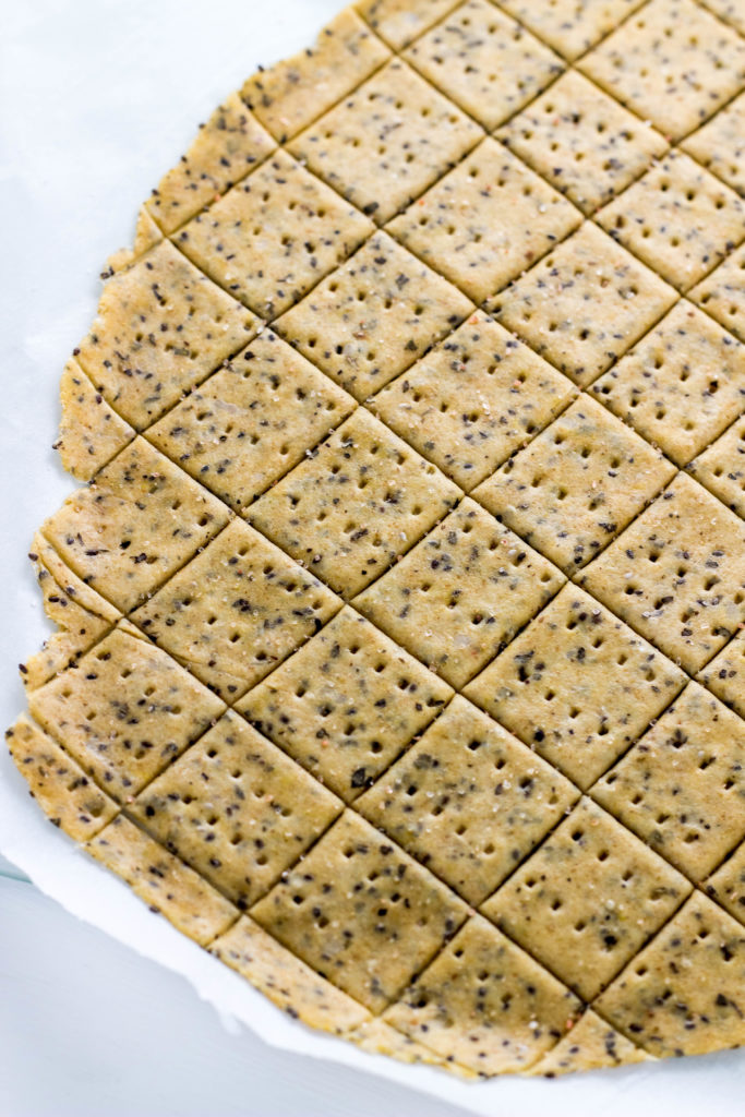 Whole Wheat "Cheesy" Herb Chia Crackers 