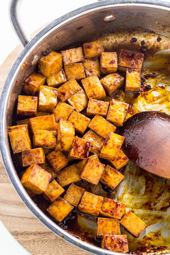 Smoky Baked Tofu Black Eye Pea Bowls 