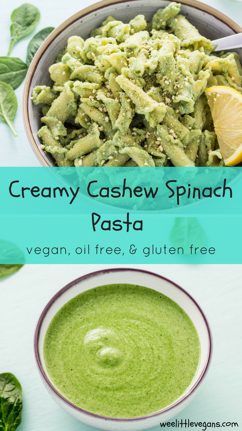 Creamy Cashew Spinach Pasta 