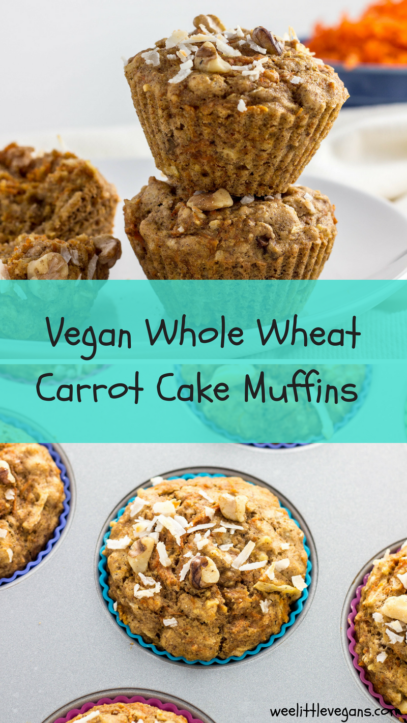 Vegan Whole Wheat Carrot Cake Muffins 