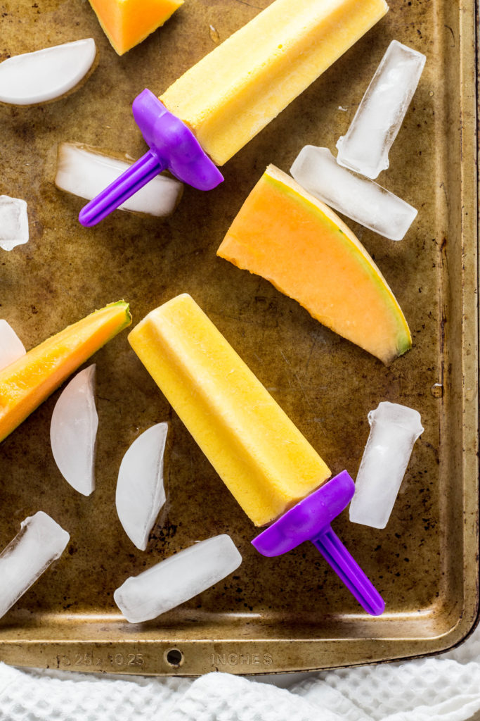 Easy Cantaloupe Popsicles - 2 Ways!