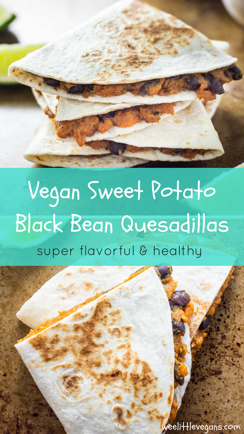 Vegan Sweet Potato Black Bean Quesadilla 