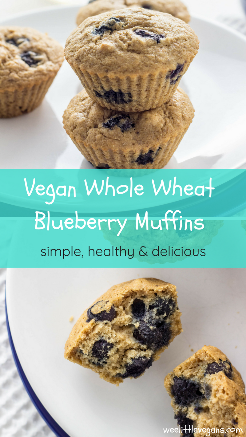 Vegan Whole Wheat Blueberry Muffins