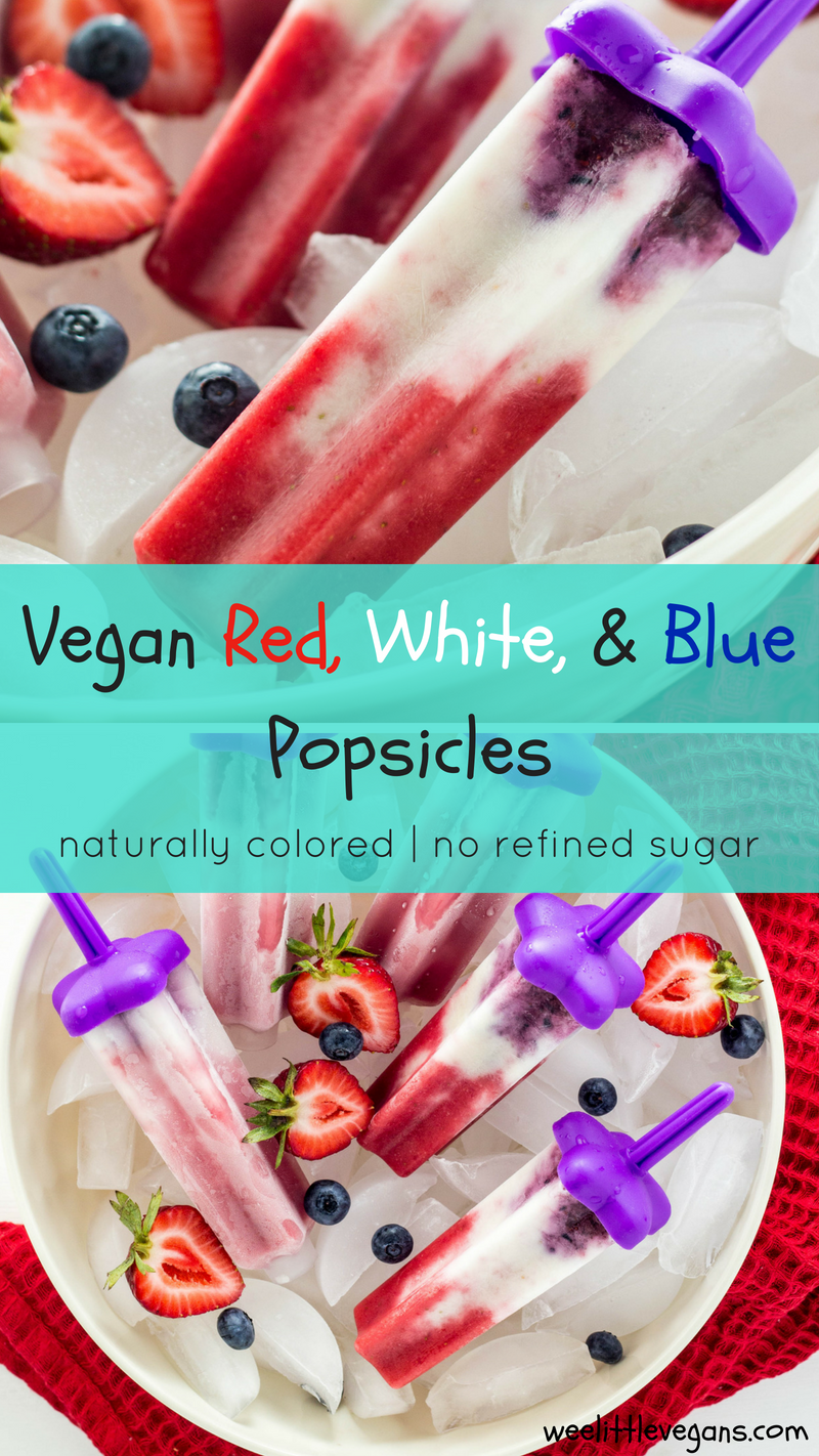 Vegan Red, White, & Blue Popsicles