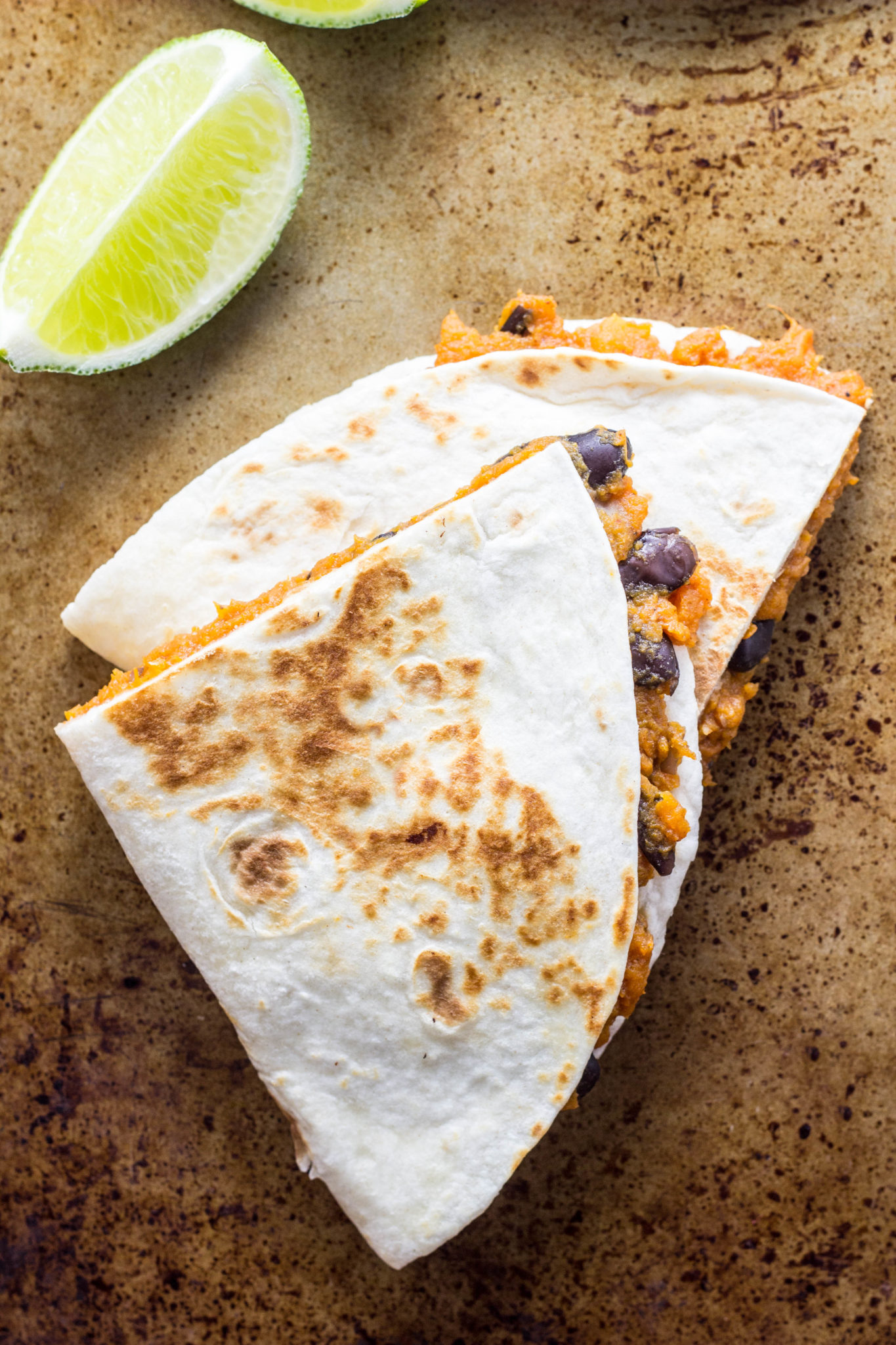 Vegan Sweet Potato Black Bean Quesadilla 