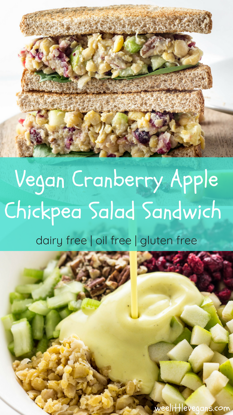 Vegan Cranberry Apple Chickpea Salad Sandwich
