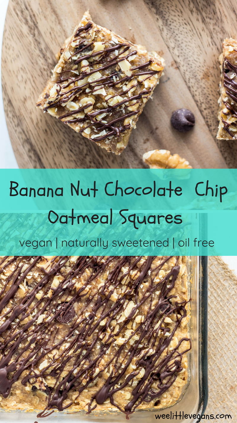 Banana Nut Chocolate Chip Oatmeal Squares 