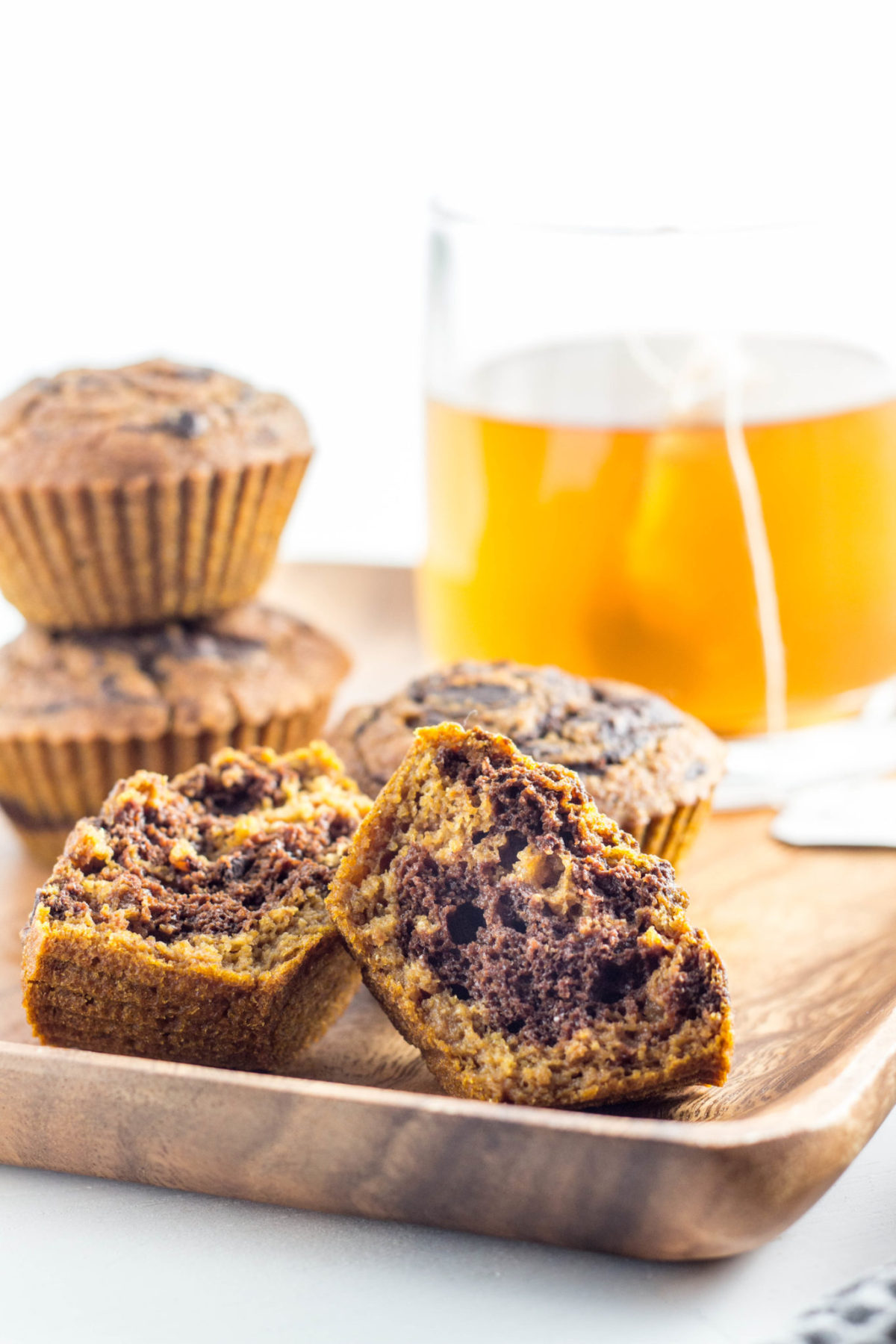 Vegan Pumpkin Chocolate Swirl Muffins 