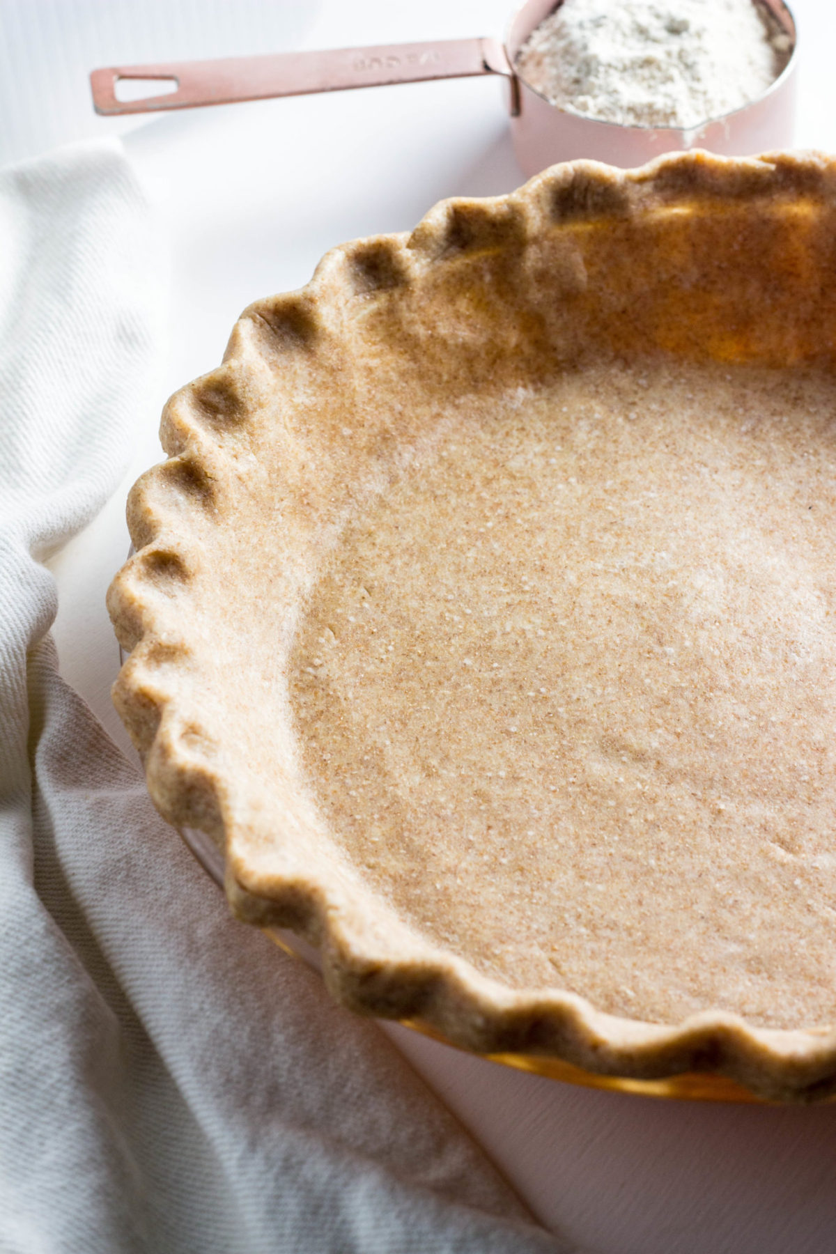 Coconut oil pie crust before baking. 