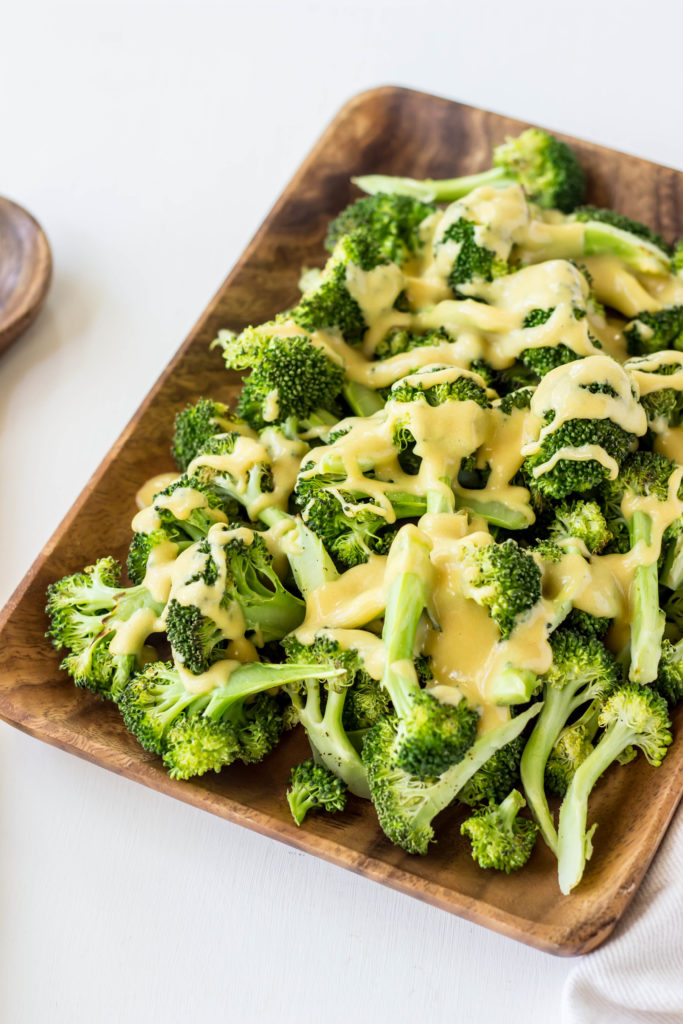 Roasted Broccoli with Vegan Cheese Sauce 