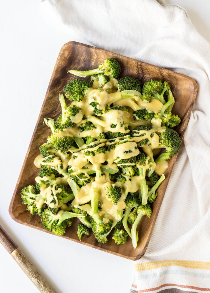 Roasted Broccoli with Vegan Cheese Sauce 