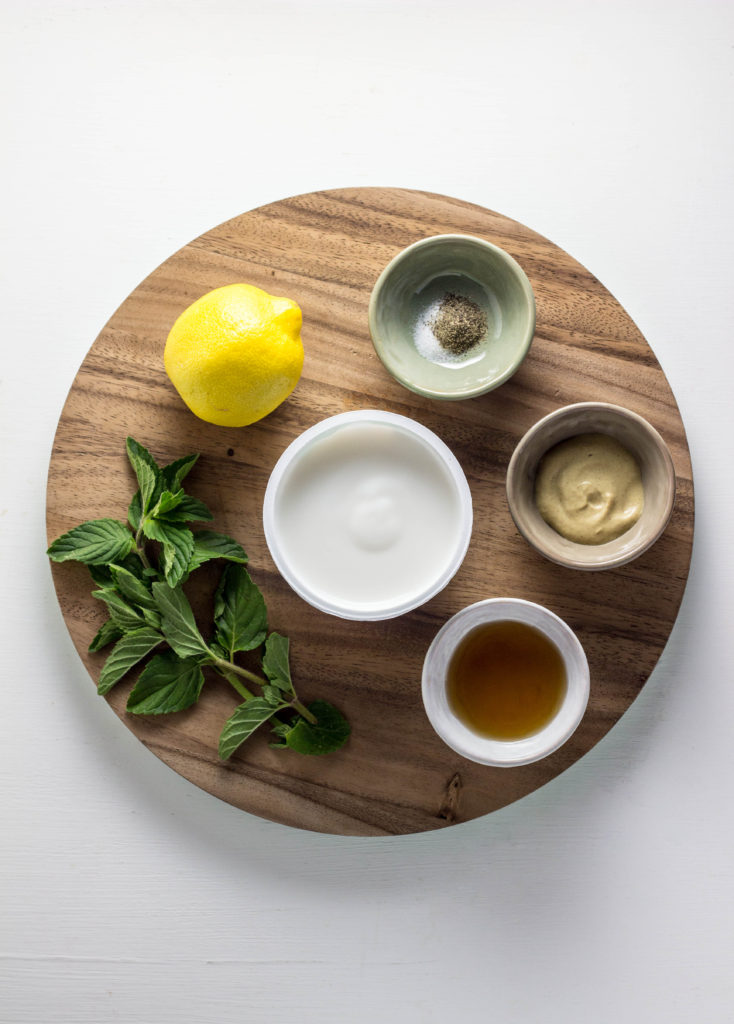 Ingredients for Creamy Lemony Mint Dressing