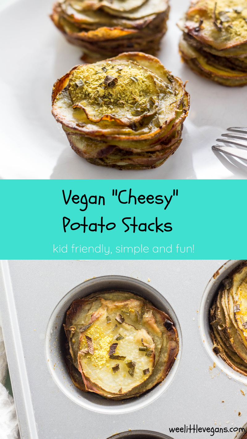 Vegan "Cheesy" Potato Stacks